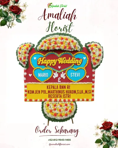Karangan Papan Bunga Pernikahan di Sabdodadi